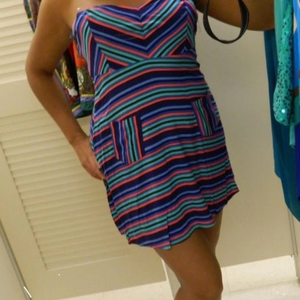Strapless Mini Beach Dress sz L by One Clothing